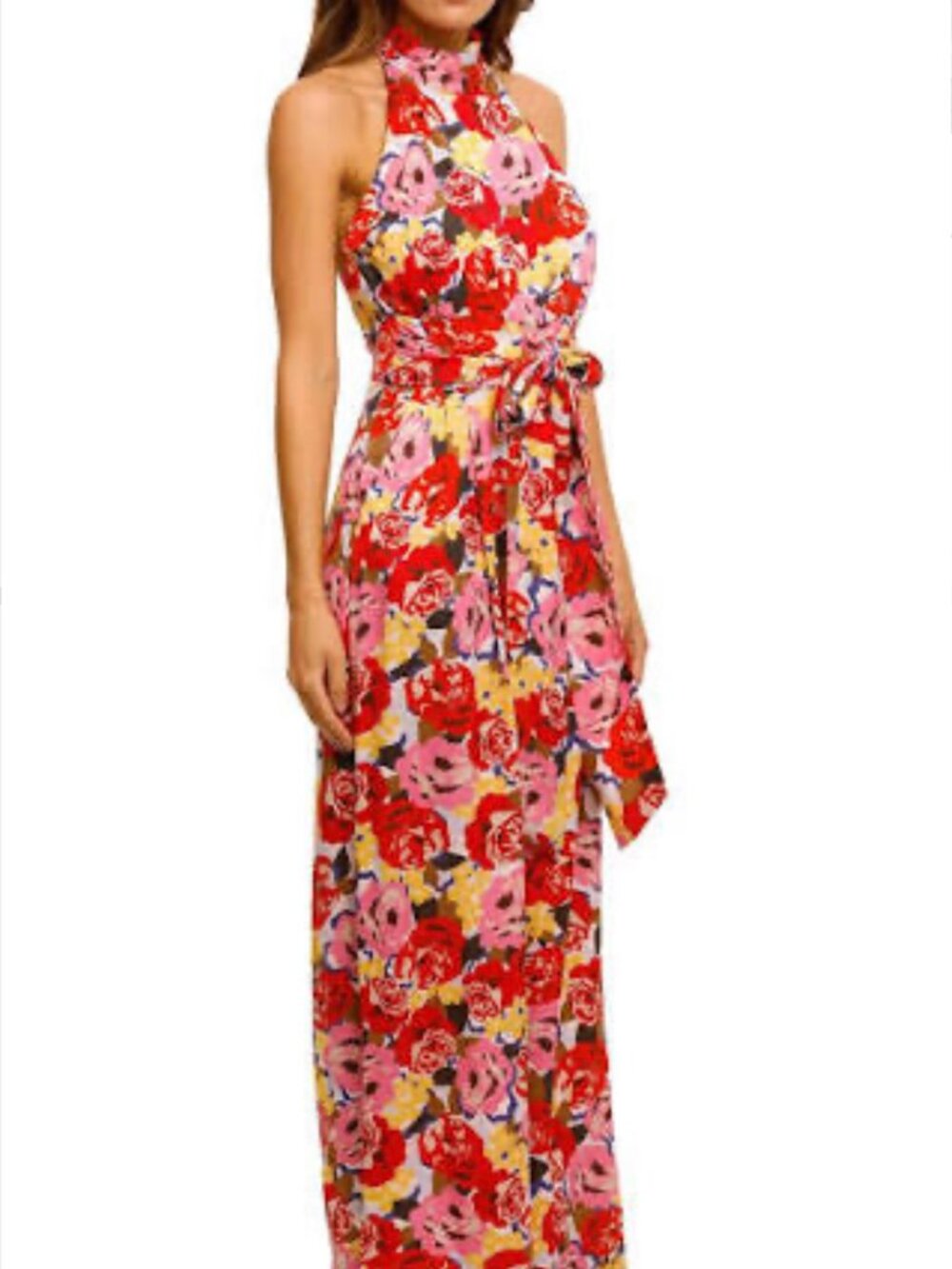 REBECCA VALLANCE BLUME FLORAL JUMPSUIT HALTER BACK SIZE 6 PARTY WEDDING COCKTAIL